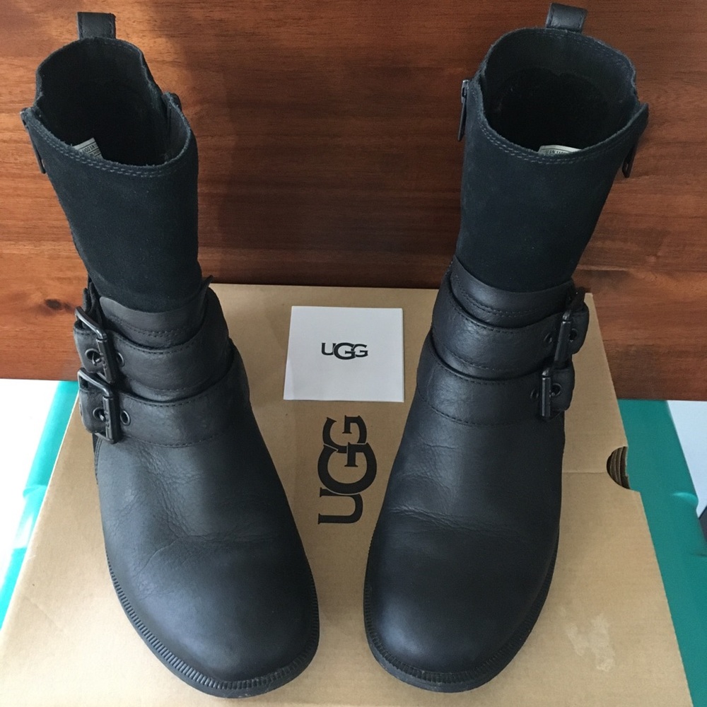 Ugg black moto style boots size 9
